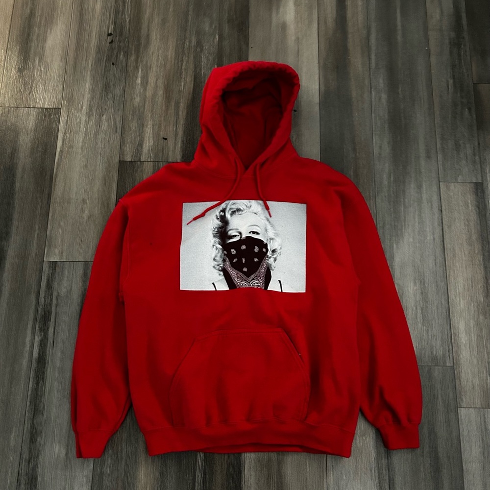 Red Marilyn Monroe bandana hoodie